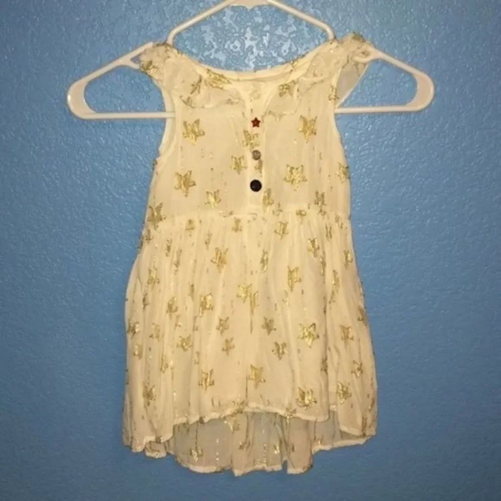 Genuine Kids by Oshkosh cream loose gold stars girl's toddler dress 2T